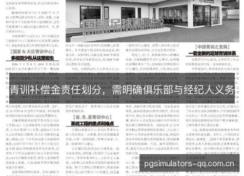 青训补偿金责任划分，需明确俱乐部与经纪人义务